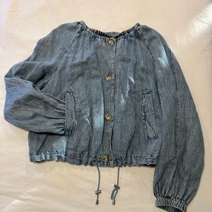 Lightweight Jean Bomber Style Jacket